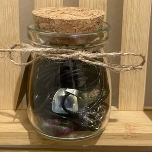 Mystery Glass Jar of Jewelry Natural Stone pendant necklaces